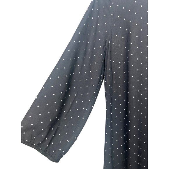 Old Navy Womens Black Polka Dot Dress With Back Zipper Detail Size Large - Picture 9 of 11